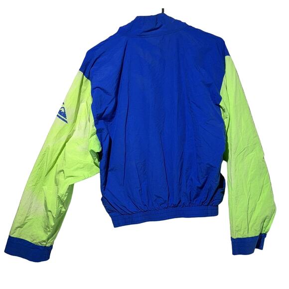 Vintage Quiksilver Jacket Boys Green Blue Full Zip Track Windbreaker Y2K size XL - Picture 4 of 4